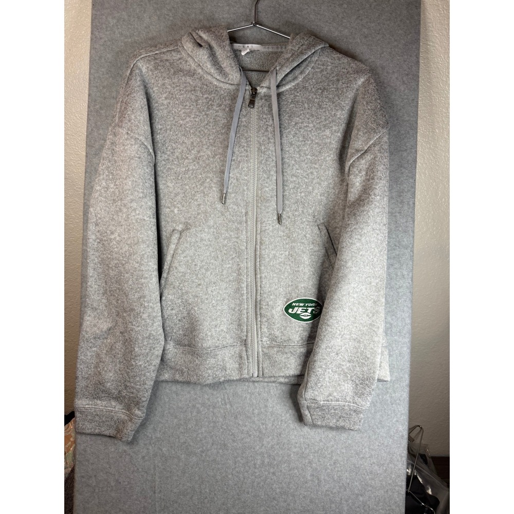 WEAR by Erin Andrews New York Jets Full Zip Hoodie Heather Gray XXL NFL Women